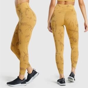 Gymshark Mustard Patterned Leggings